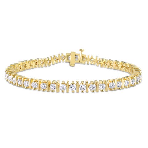 Moissanite Tennis Bracelet Yellow-Silver