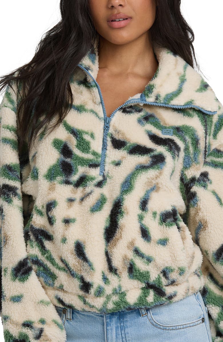Billabong Barra High Pile Fleece Half Zip Pullover, Alternate, color, Whitecap