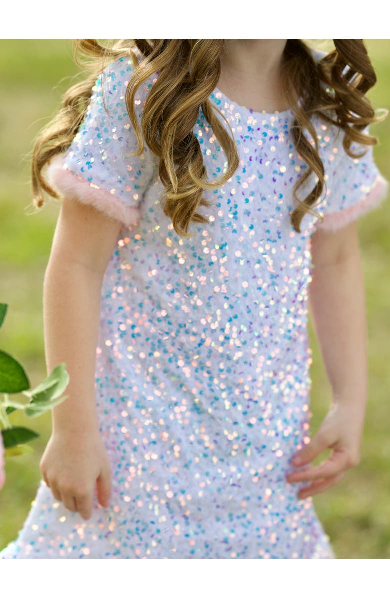 Mia Belle Girls Girls Sparkle & Hop Sequined Fur Easter Dress, Alternate, color, White