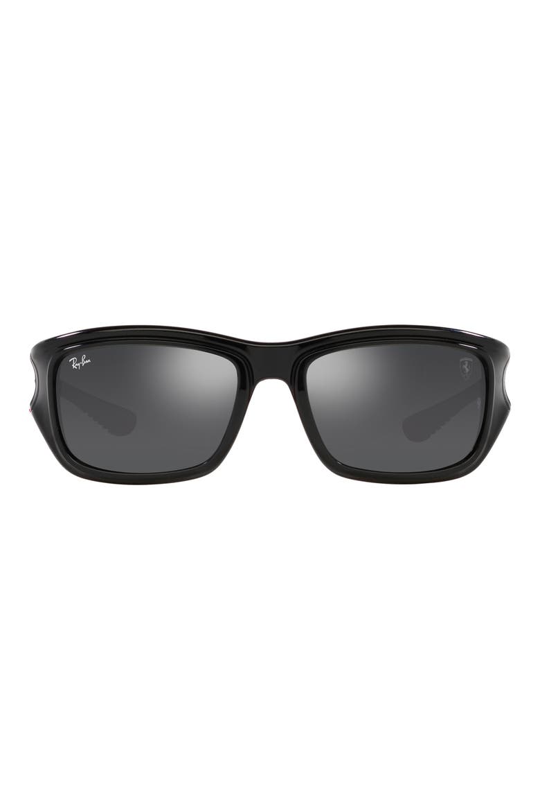 59mm Mirrored Square Sunglasses, Main, color, GREY MIRROR