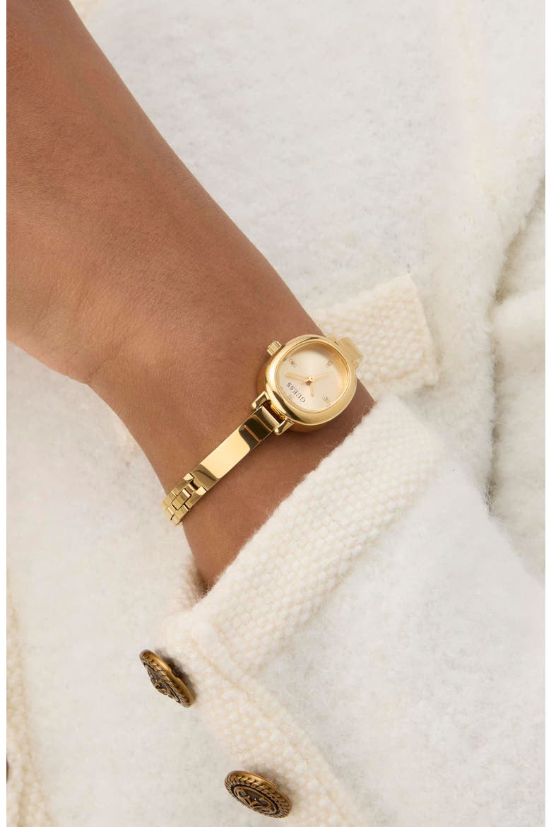 Oblong Crystal Marker Watch, 21mm, Alternate, color, GOLD TONE