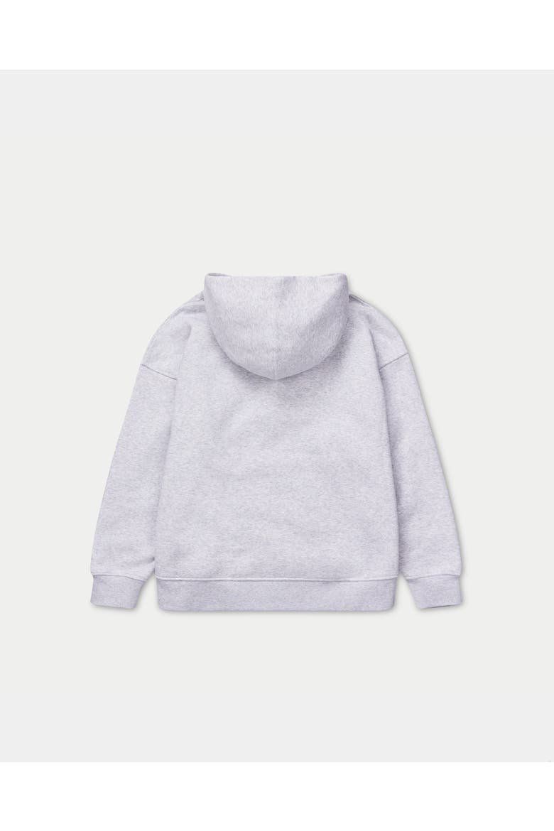 Collegiate Long Sleeve Oversized Hoodie, Alternate, color, Grey Marl