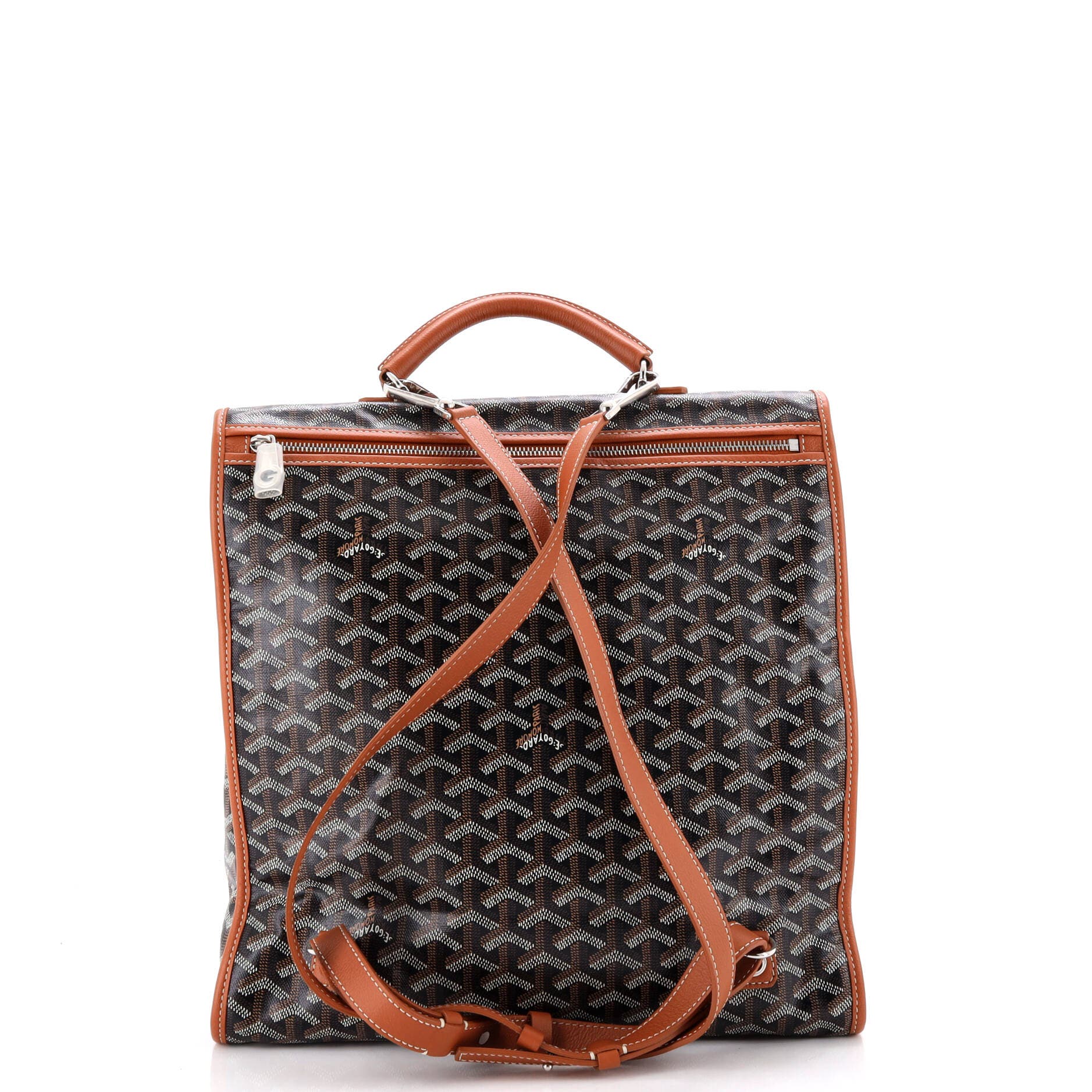 Saint Leger Briefcase Backpack Coated Canvas, Alternate, color, Brown
