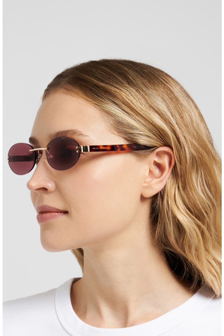 57mm Oval Sunglasses, Alternate, color, GOLD RED/ BURGUNDY