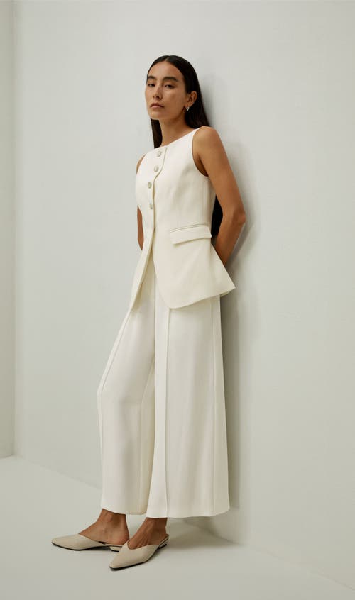 Lilysilk Sleeveless Button Up Silk Vest In White