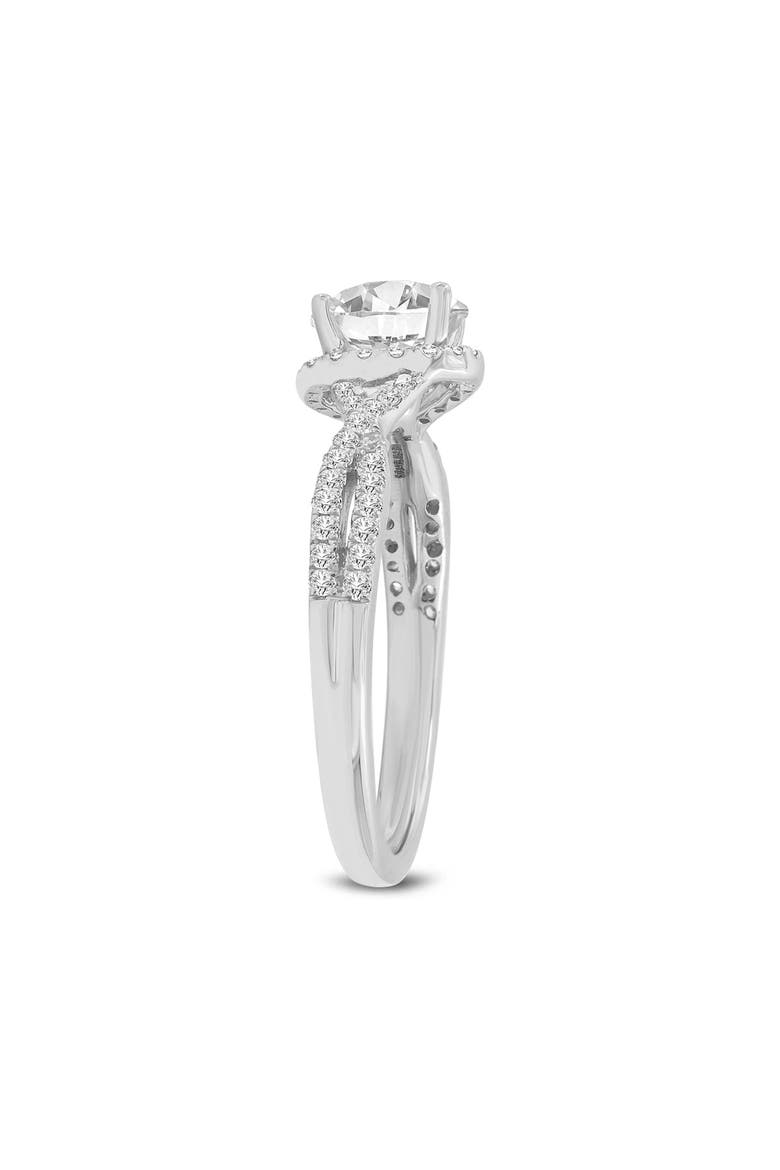 Bijou 14K White Gold Round Cut Lab Grown Round Diamond Halo Engagement Ring - 2.25 Ct, Alternate, color, 14K White Gold