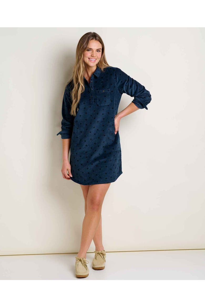 Cascadia Popover Long Sleeve Dress, Alternate, color, Midnight Geo Print