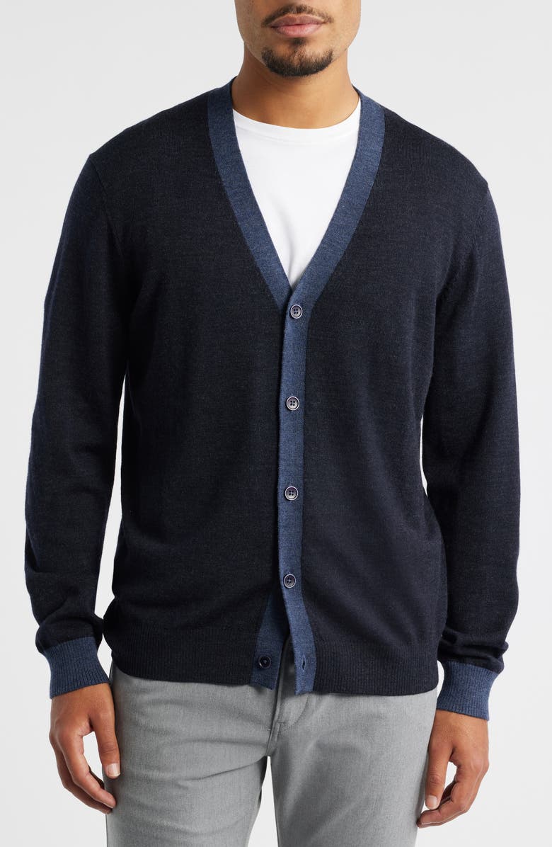 Robert Barakett Thomas Merino Wool Cardigan, Alternate, color, Navy