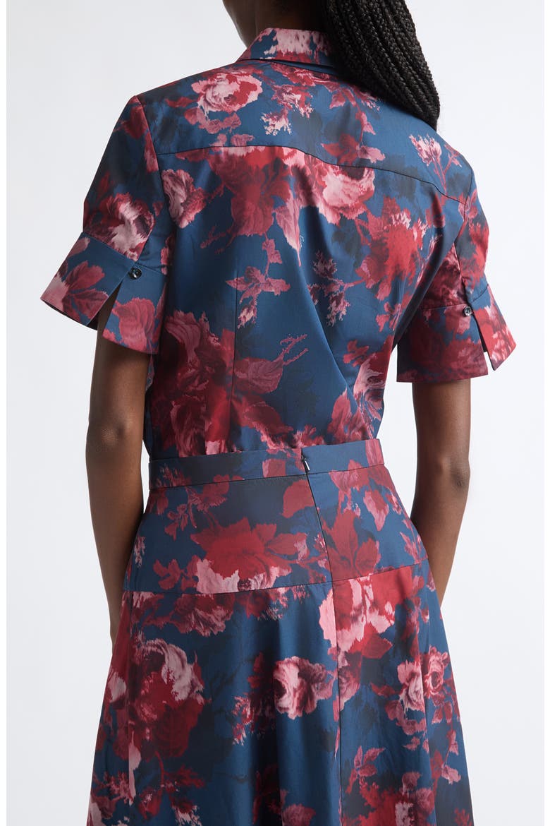Floral Organic Cotton Poplin Shirt, Alternate, color, MARGOT ROSE NAVY