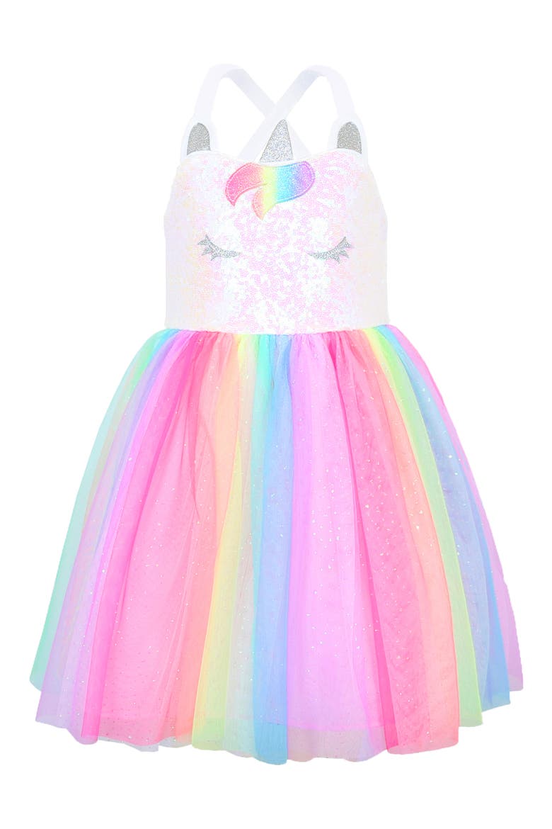 Kids' Sequin Unicorn Tutu Dress, Main, color, IVORY MULTI