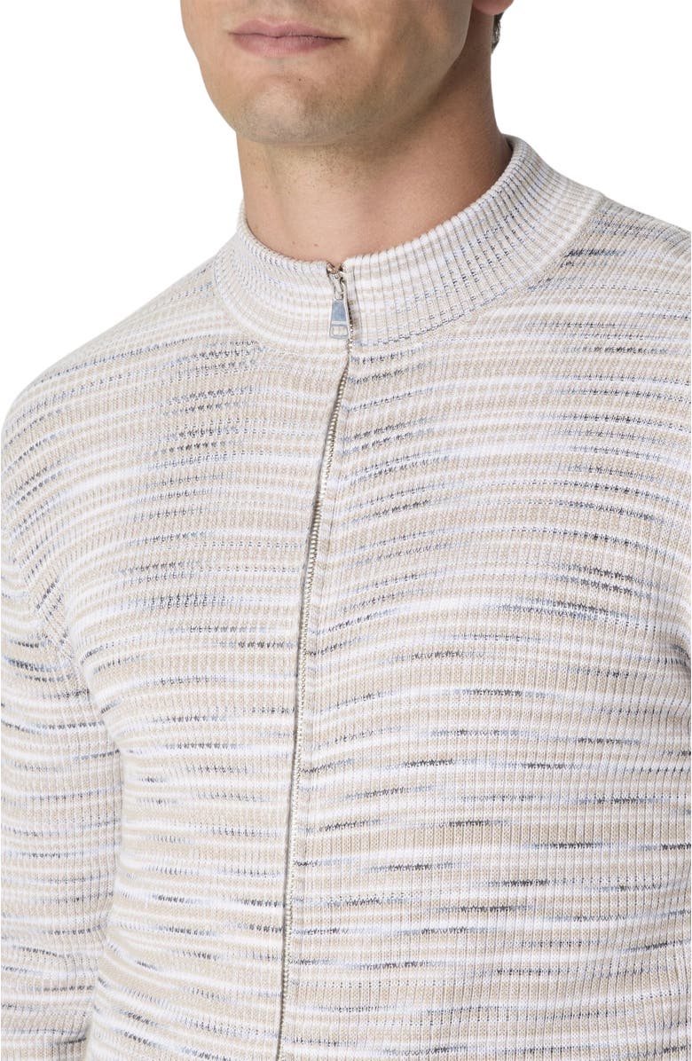 Missoni Ribbed Cotton Cardigan With Mock Neck And Space-dye Texture, Alternate, color, Multicoloured