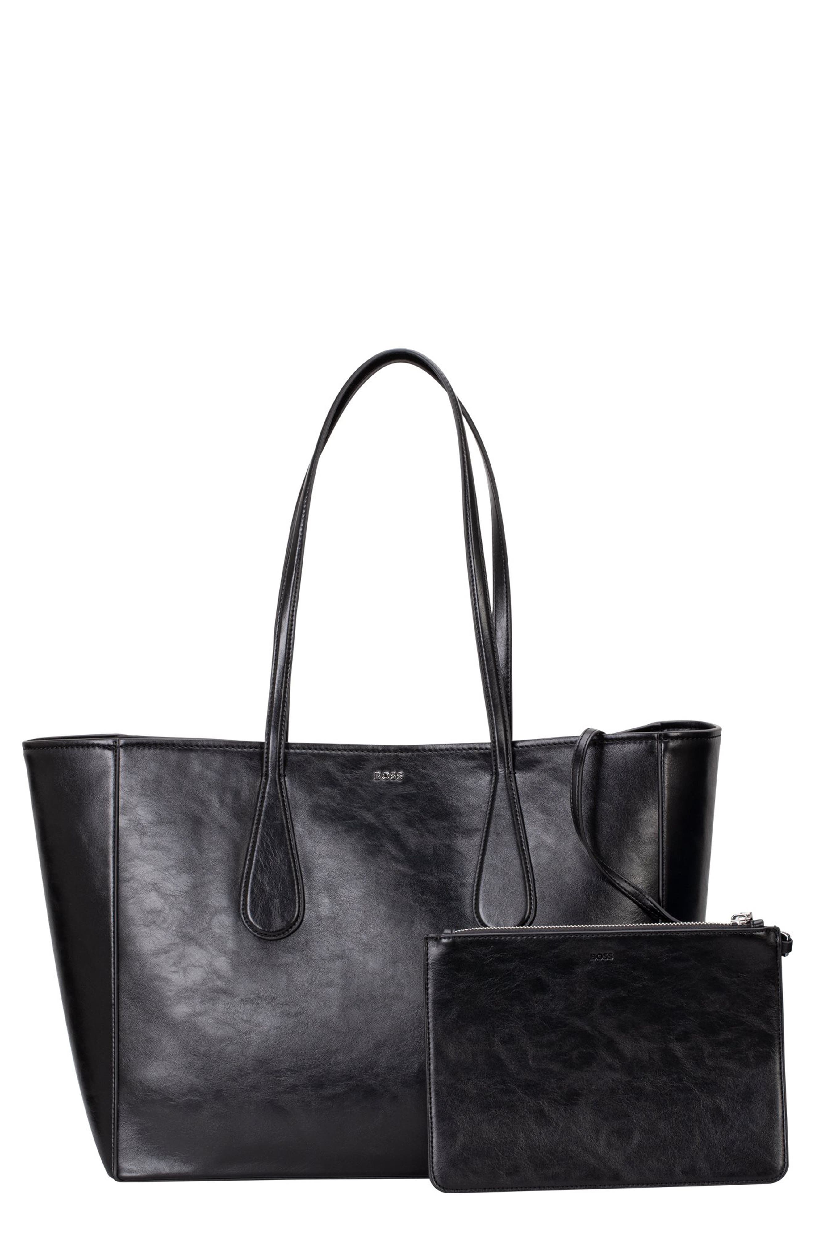 BOSS Liriel Faux Leather Shopper Bag, Main, color, 