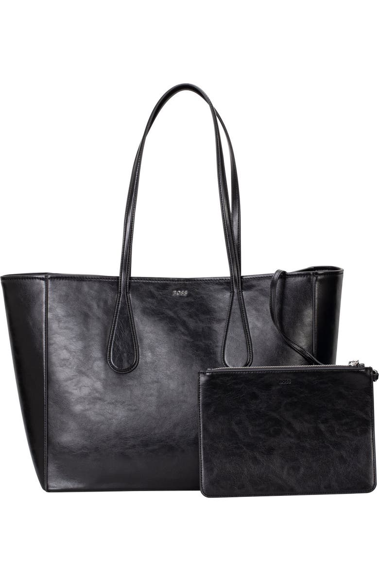 BOSS Liriel Faux Leather Shopper Bag, Main, color,
