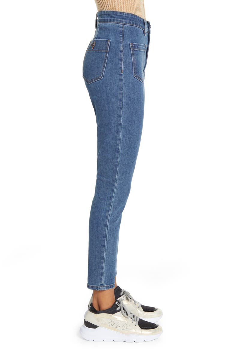 Front Pocket Crop Jeans, Alternate, color, MEDIUM WASH