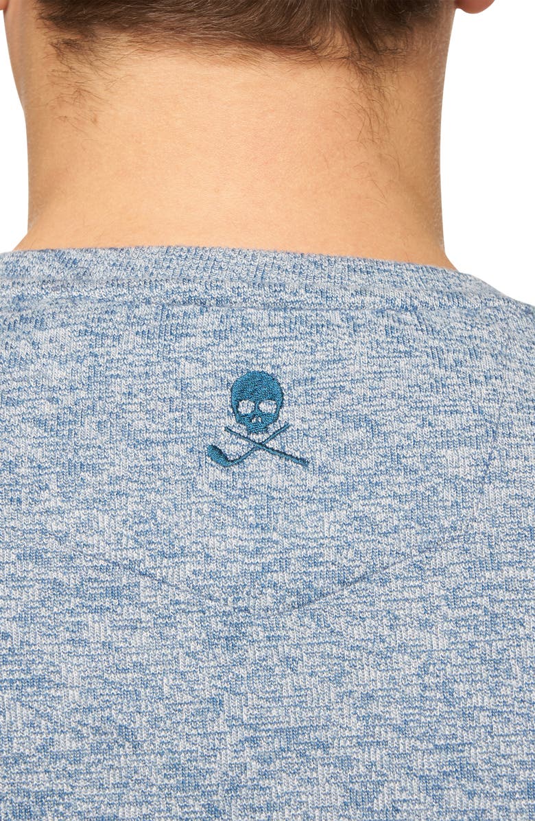 Robert Graham Bassi Marled Double Knit Sweatshirt, Alternate, color, Dark Teal