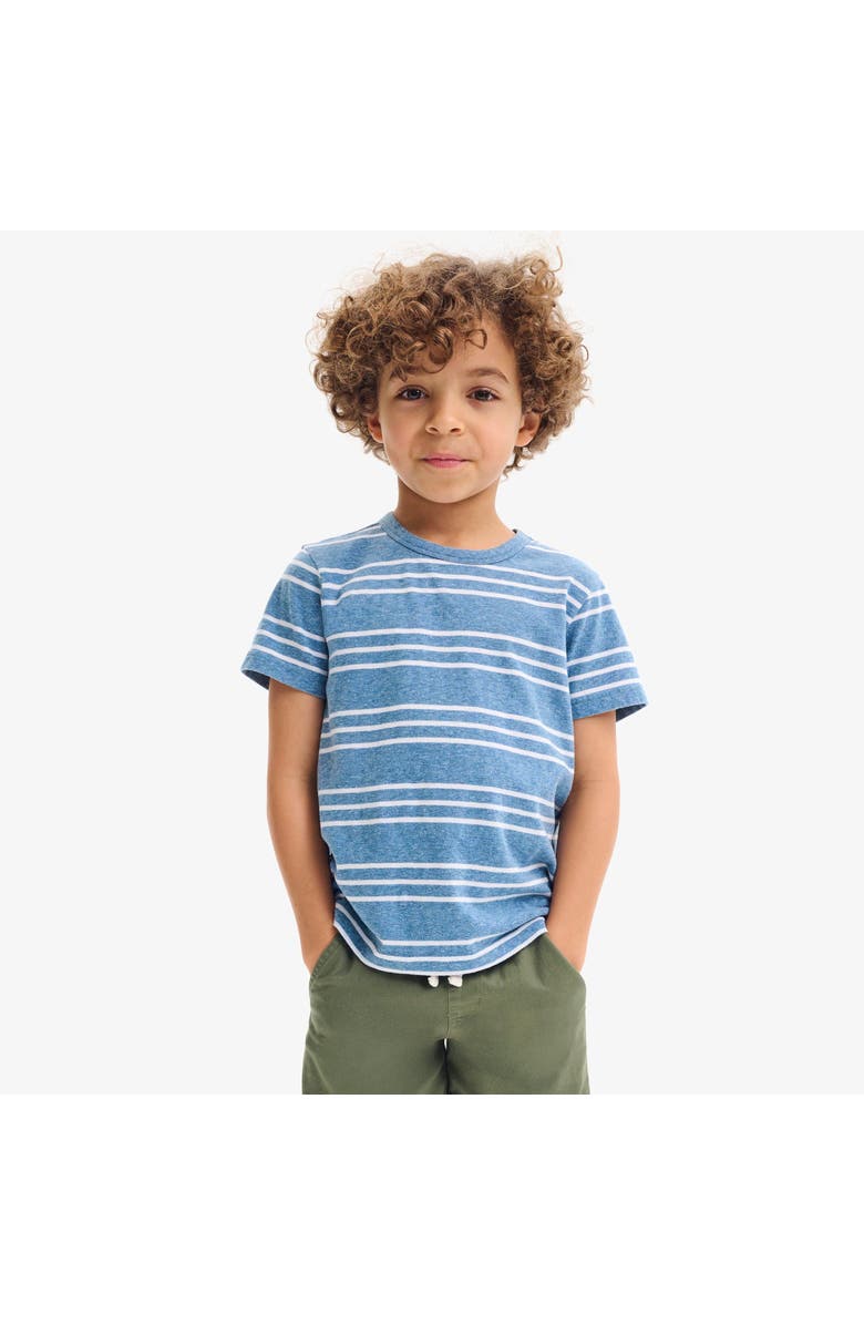 Primary Kids Heathered Tee In Stripe, Alternate, color, Moonlight White Stripe