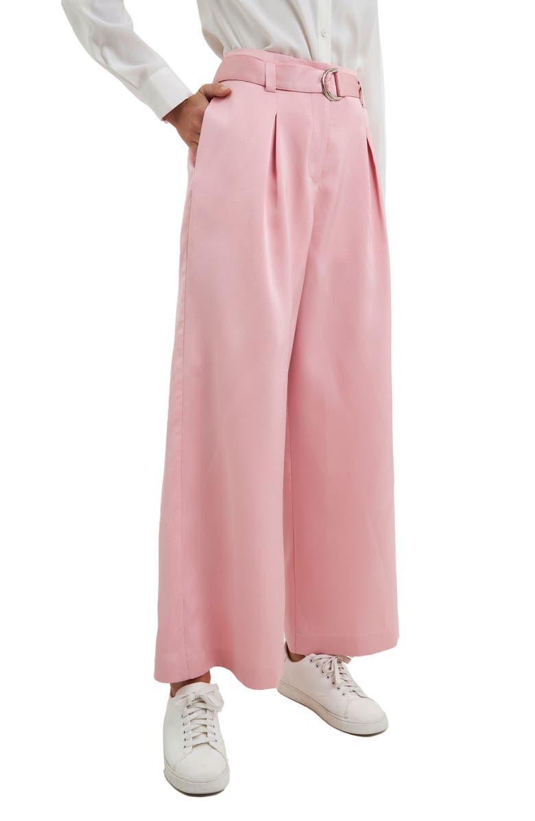 English Factory Satin Wide Leg Ankle Pants, Alternate, color, 