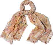 SAACHI Birds & Filigree Print Scarf