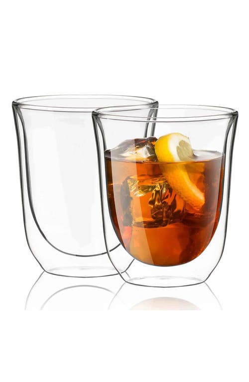 Joyjolt Levitea Set Of 2 Double Wall Drink Glasses