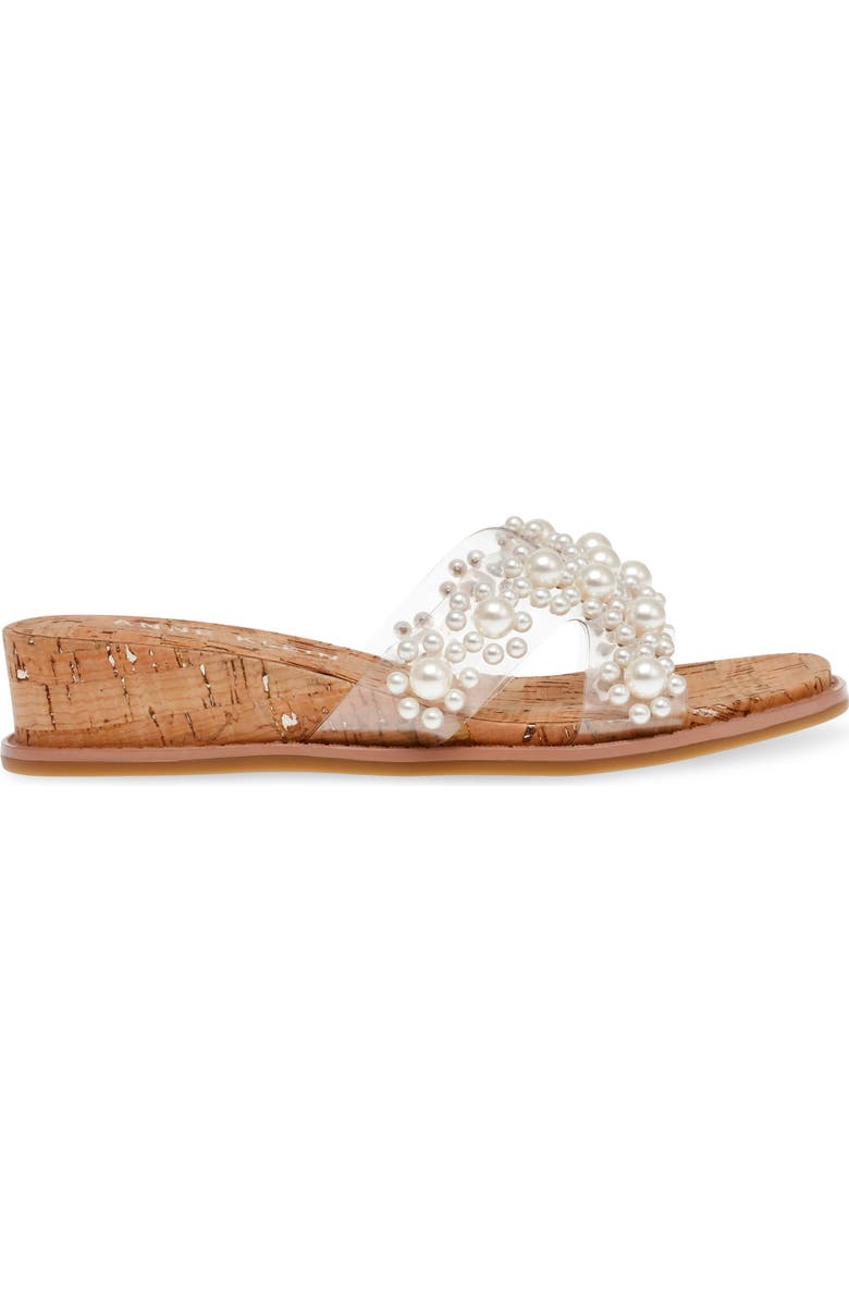Anne Klein Bevvy Wedge Sandal, Alternate, color, Clear Vinyl/ Cork