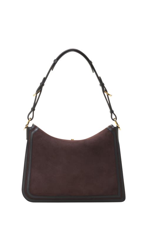 Lanvin Compagnon Asymmetrical Bag In Suede In Brown