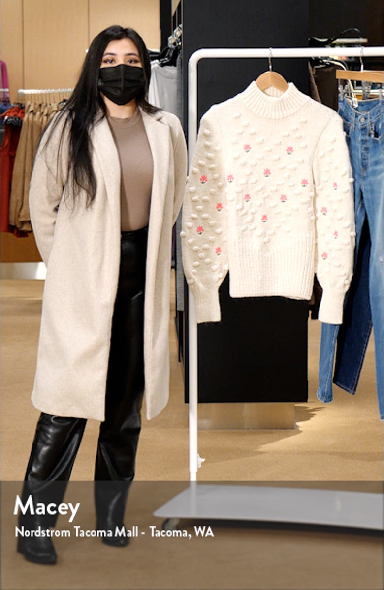 Flower Embroidered Pompom Sweater, sales video thumbnail