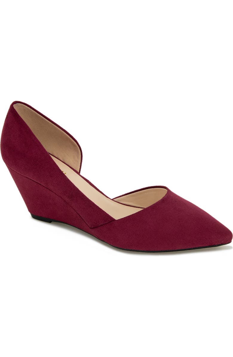 Reaction Kenneth Cole Eltinn Wedge Pump, Main, color, Burgundy Micro