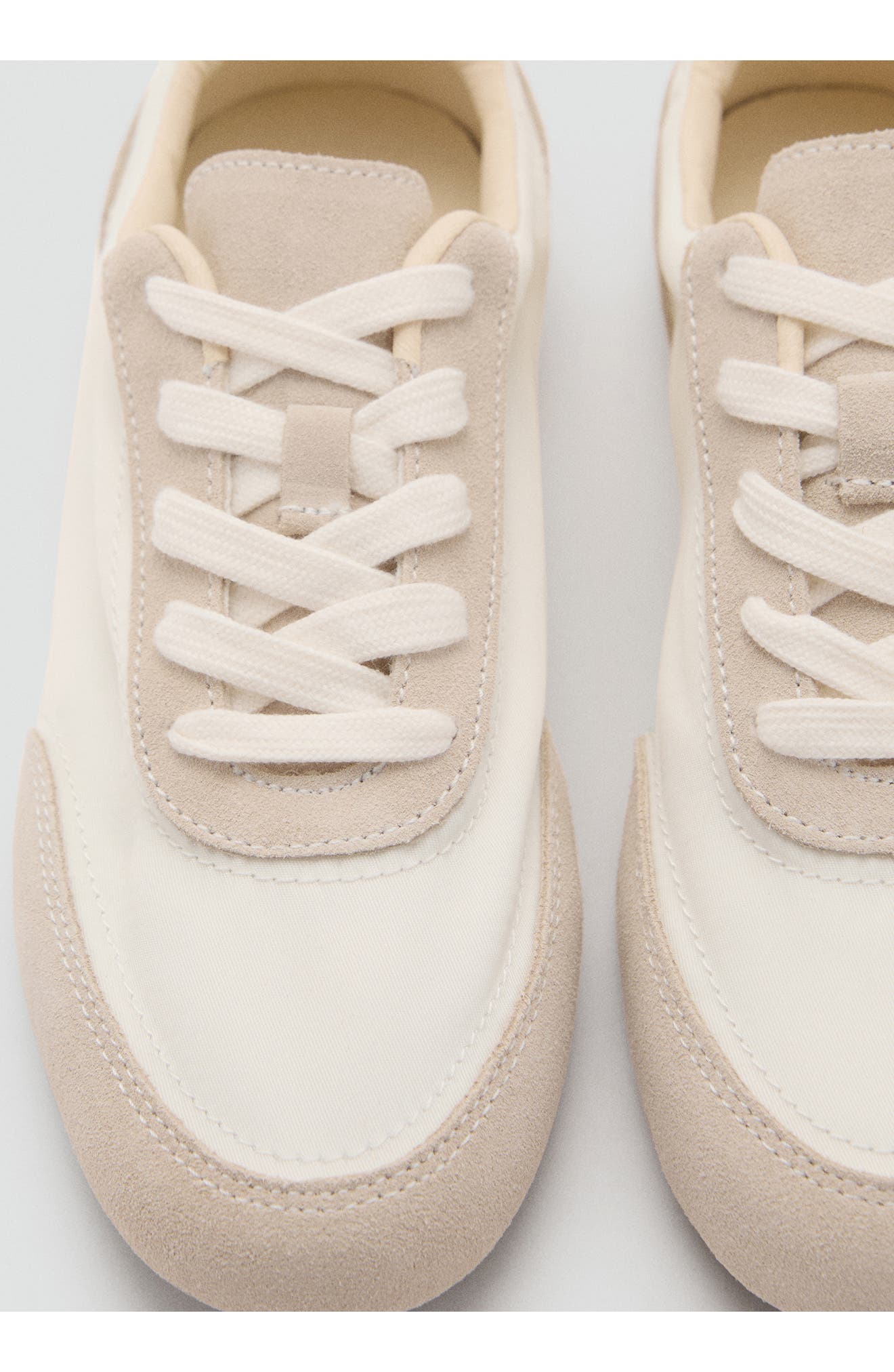 MANGO Mixed Media Sneaker, Alternate, color, White