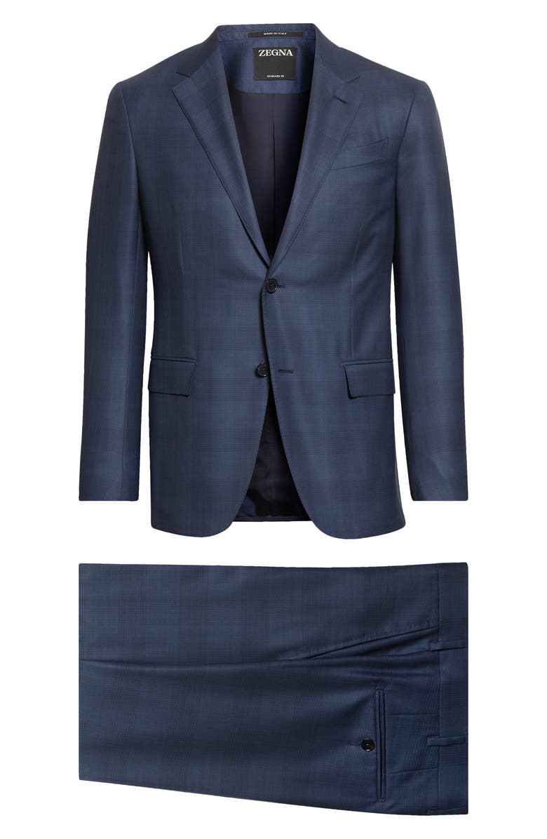ZEGNA 15Milmil15 Prince of Wales Plaid Wool Suit, Alternate, color, 