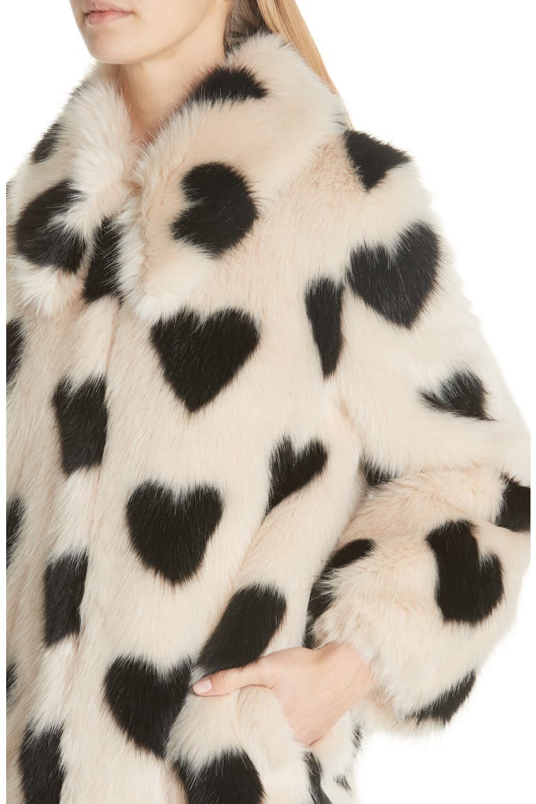 Lorca Faux Fur Coat, Alternate, color, SAND BLACK