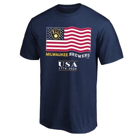 Men's Fanatics Navy Milwaukee Brewers USA 1776-2026 Big & Tall T-Shirt