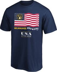 FANATICS Men's Fanatics Navy Milwaukee Brewers USA 1776-2026 Big & Tall T-Shirt