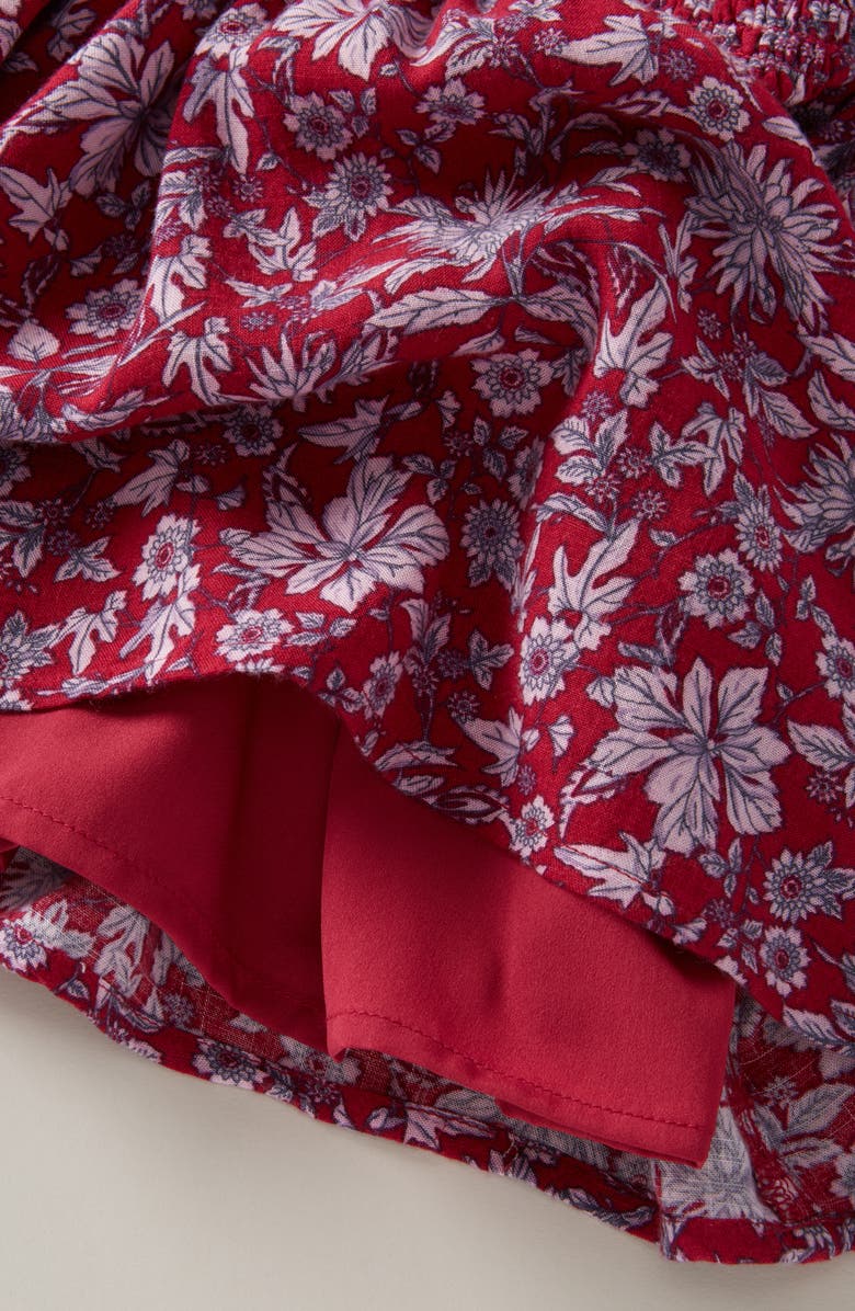 Treasure & Bond Kids' Floral Smocked Peplum Top, Alternate, color, Burgundy- Pink Jules Floral