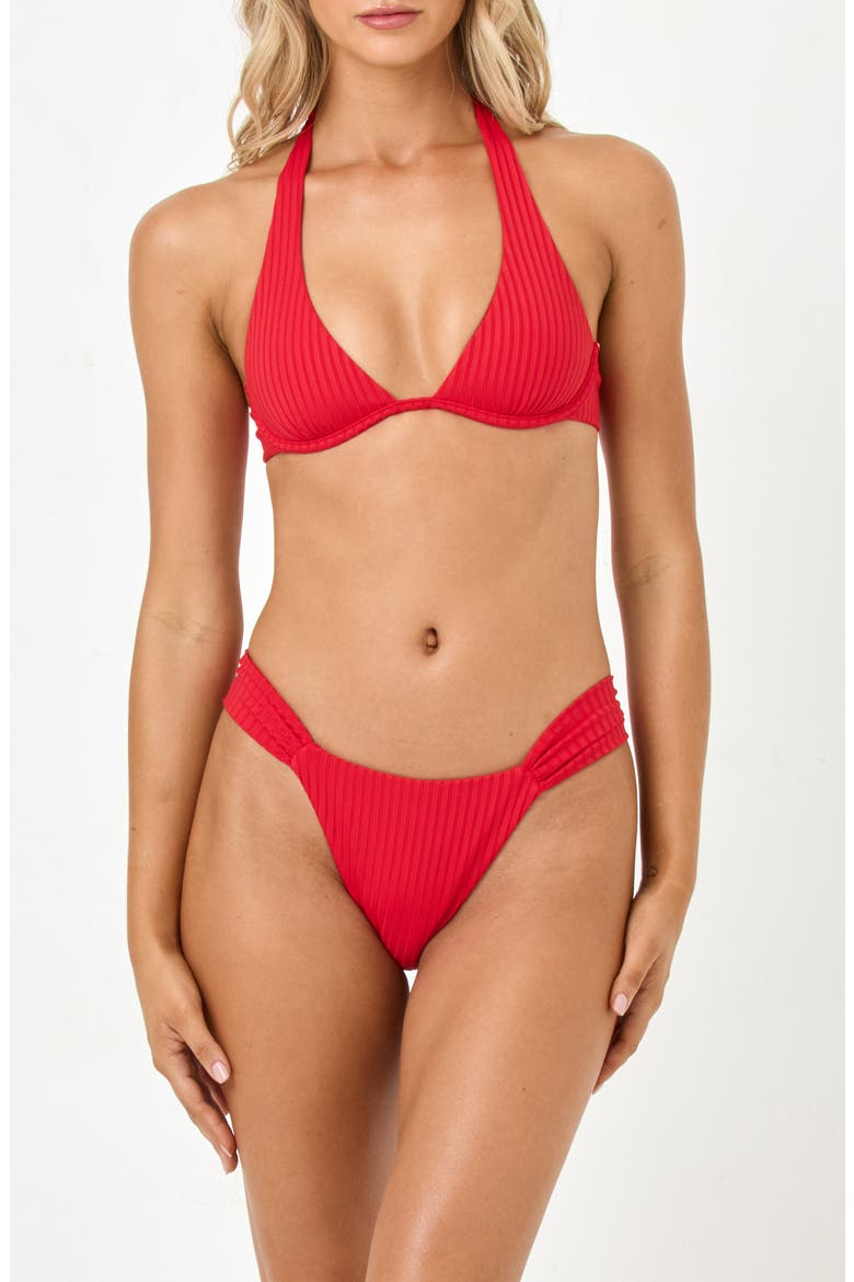 Isa Underwire Rib Bikini Top, Alternate, color, FLAME