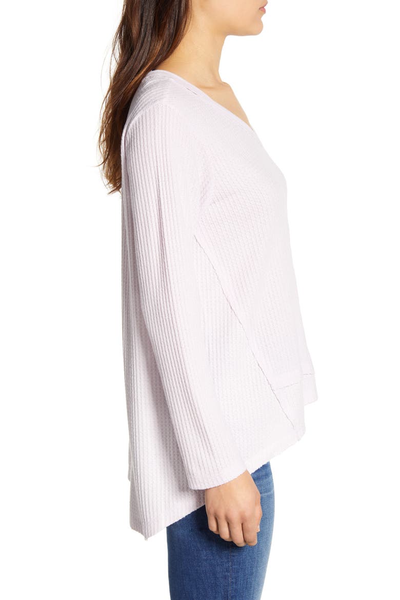 Shoulder Slit Thermal Knit Top (Nordstrom Exclusive), Alternate, color, SHEER LILAC