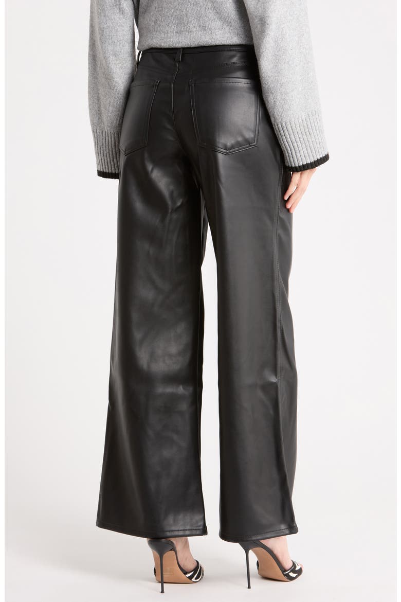 Faux Leather Wide Leg Pants, Alternate, color, BLACK