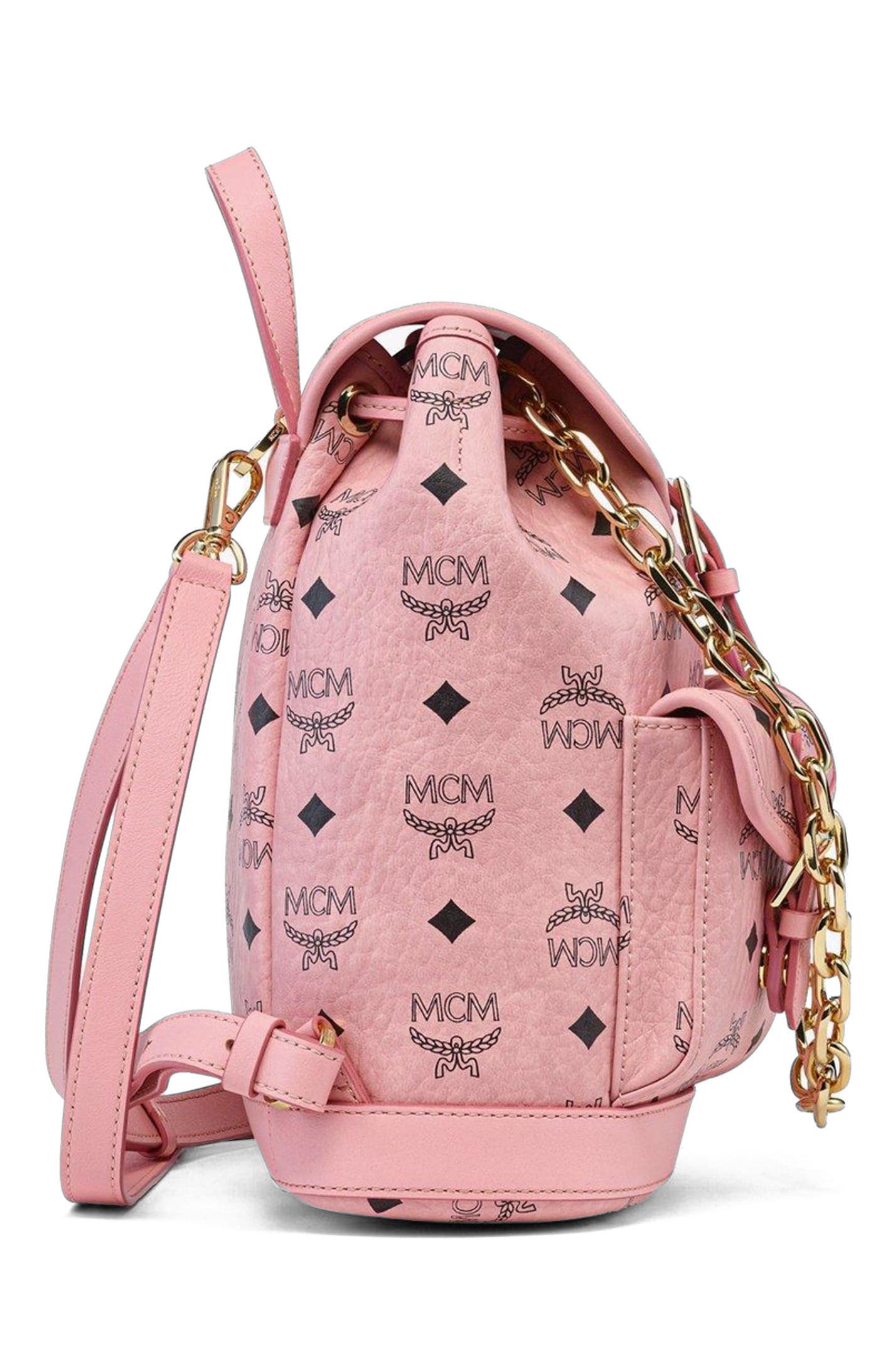 Mini Aren Drawstring Backpack in Visetos, Alternate, color, Pink