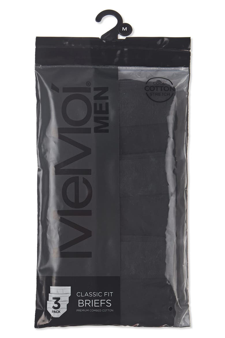 Assorted 3-Pack Cool Stretch Cotton Briefs, Alternate, color, BLACK
