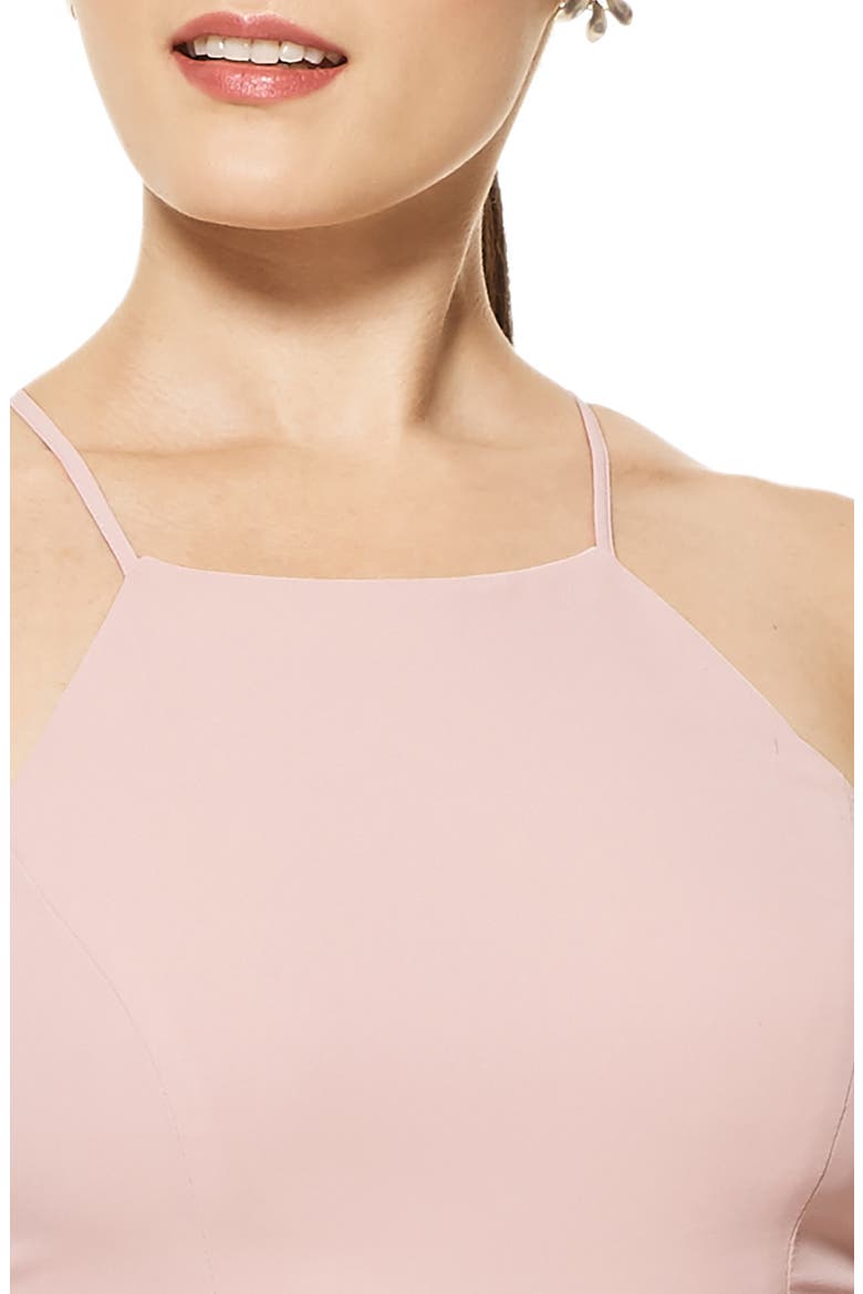 Halter Neck Chiffon A-Line Gown, Alternate, color, FROST ROSE
