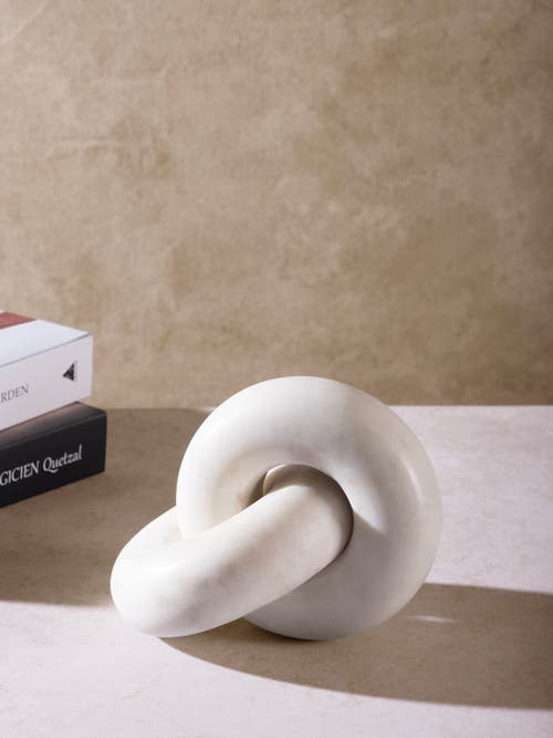 Gauri Kohli Munich Marble Knot Sculpture In White