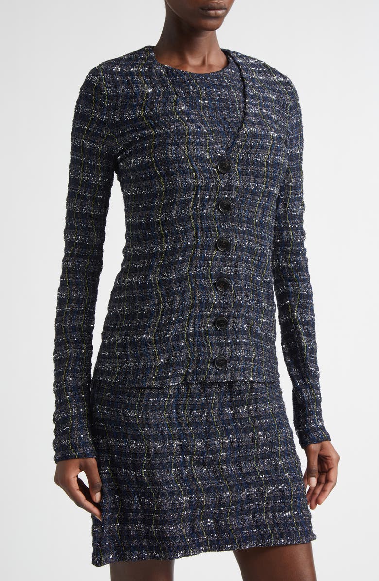 Missoni Metallic
Sequin Cardigan, Alternate, color, Blue Tones