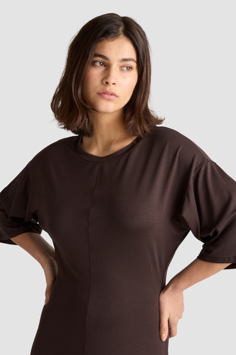 Gertie Relaxed Jersey Midi Dress, Alternate, color, Ganache