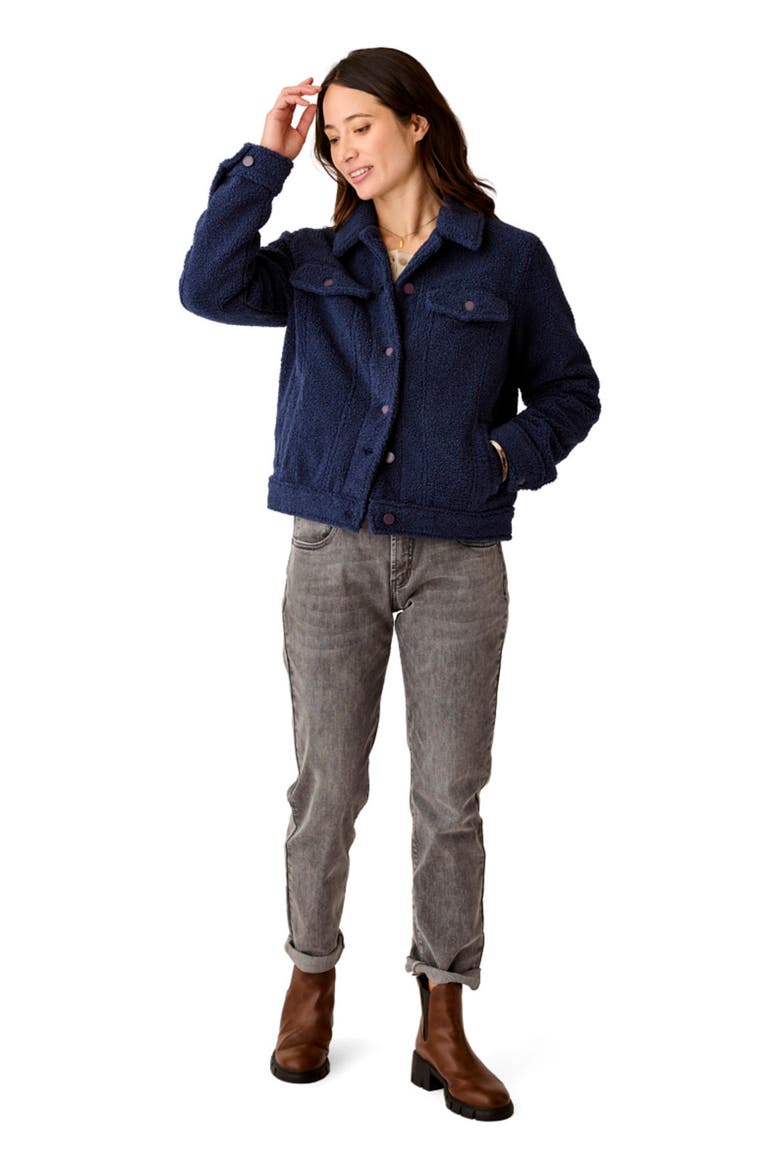 Rhea Boucle Trucker, Alternate, color, Navy