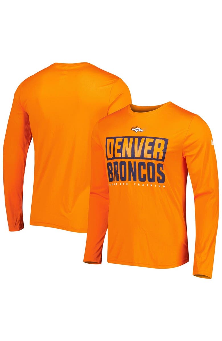 New Era Men's New Era Orange Denver Broncos Combine Authentic Offsides Long Sleeve T-Shirt, Main, color, 