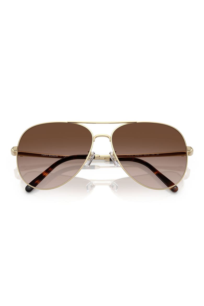 58mm Pilot Sunglasses, Alternate, color, LIGHT GOLD / BROWN GRADIENT