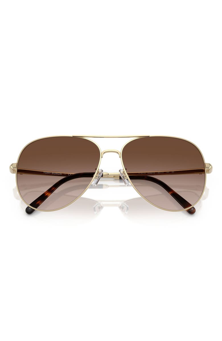 Tory Burch 60mm Pilot Sunglasses, Alternate, color, 