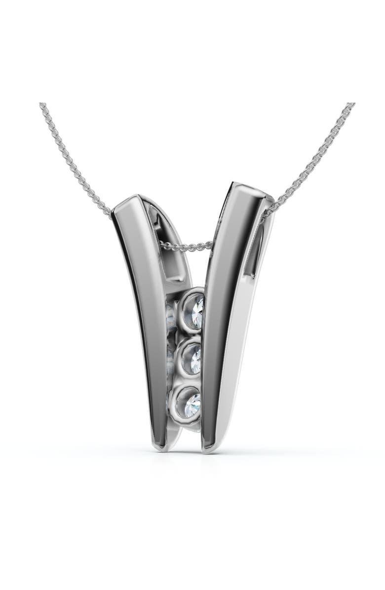 Bliss Diamond 1/2Ct Three Stone Diamond Pendant Gold Women's 18" Necklace Lab Grown, Alternate, color, White Gold
