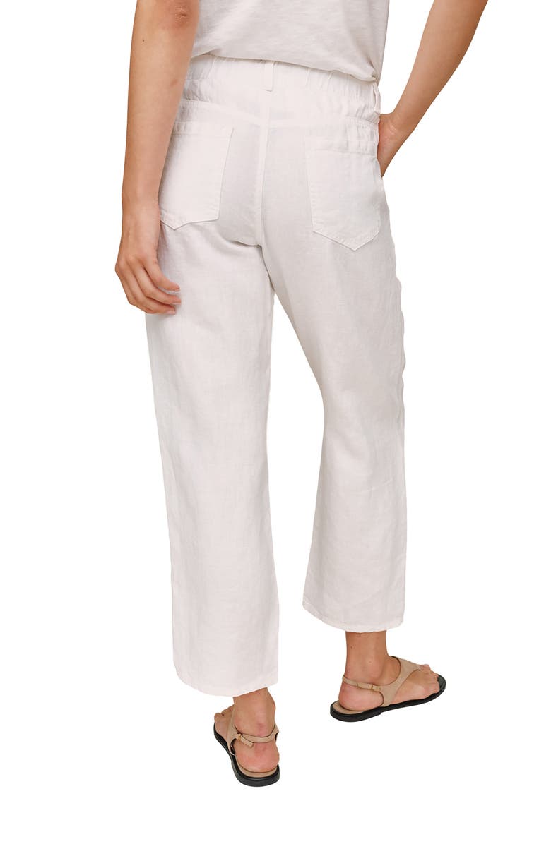 Bella Dahl Drawstring Linen Ankle Barrel Pants, Alternate, color, White