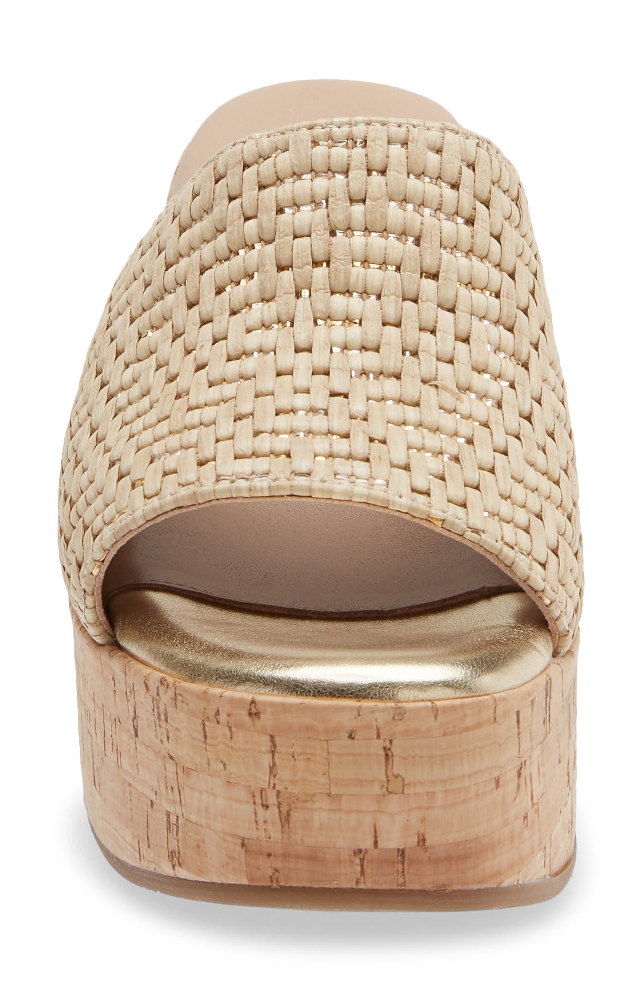 Cordani Joey Platform Slide Sandal, Alternate, color, Beige Raffia