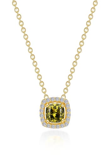 Lafonn Cushion Halo Pendant Necklace In Multi